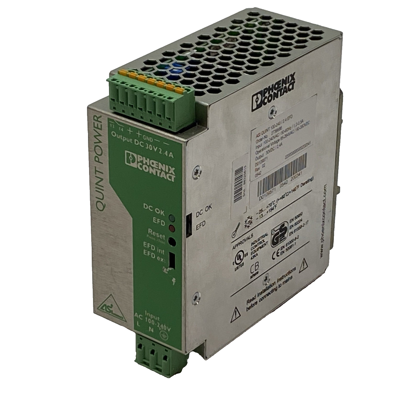 Phoenix Contact ASI QUINT 100-240/2.4 EFD Power Supply 2736686 - Maverick Industrial Sales