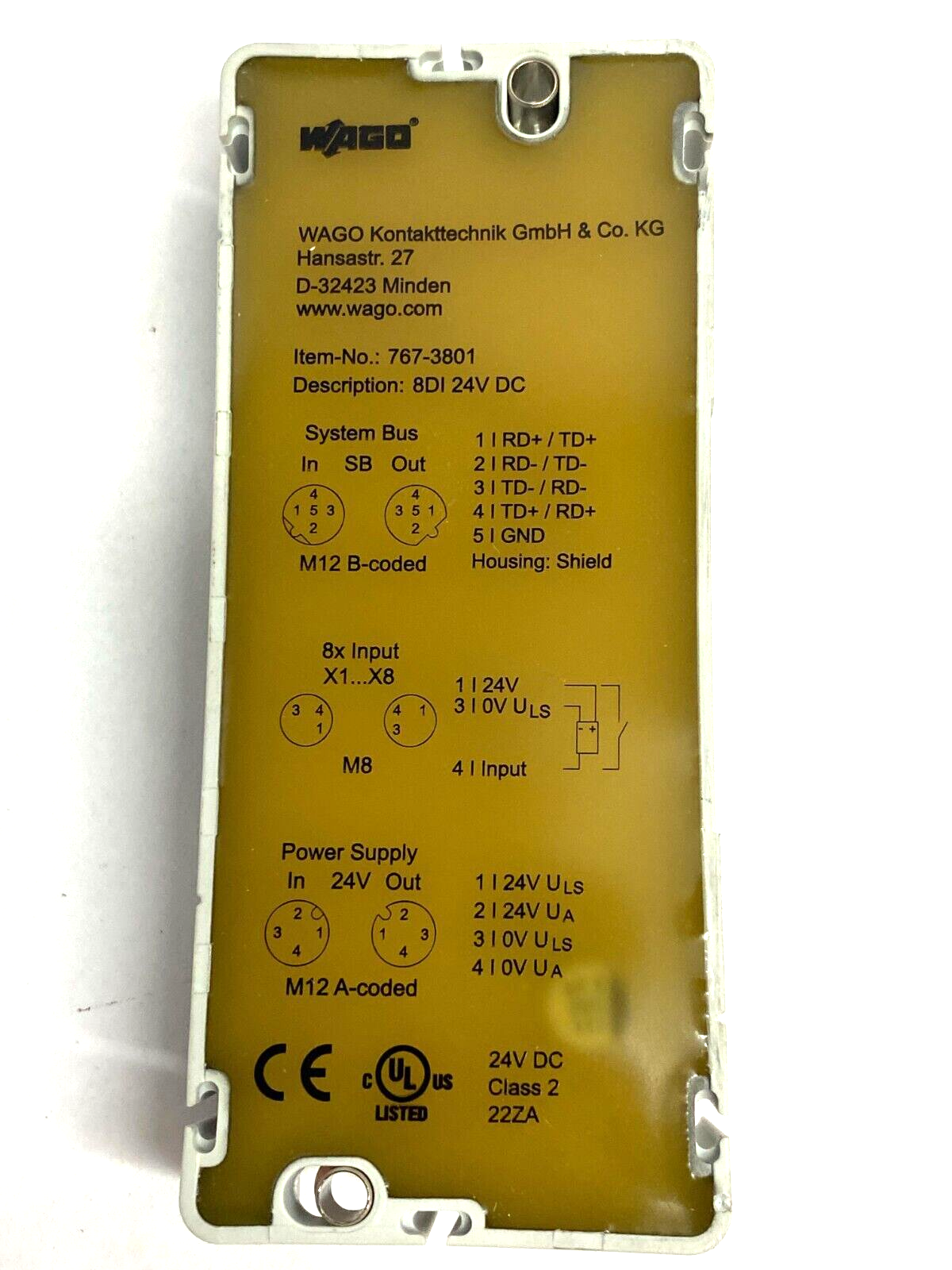 Wago 767-3801 Speedway 767 8-Channel Digital I/O Module 24VDC 8 x M8 Ports - Maverick Industrial Sales