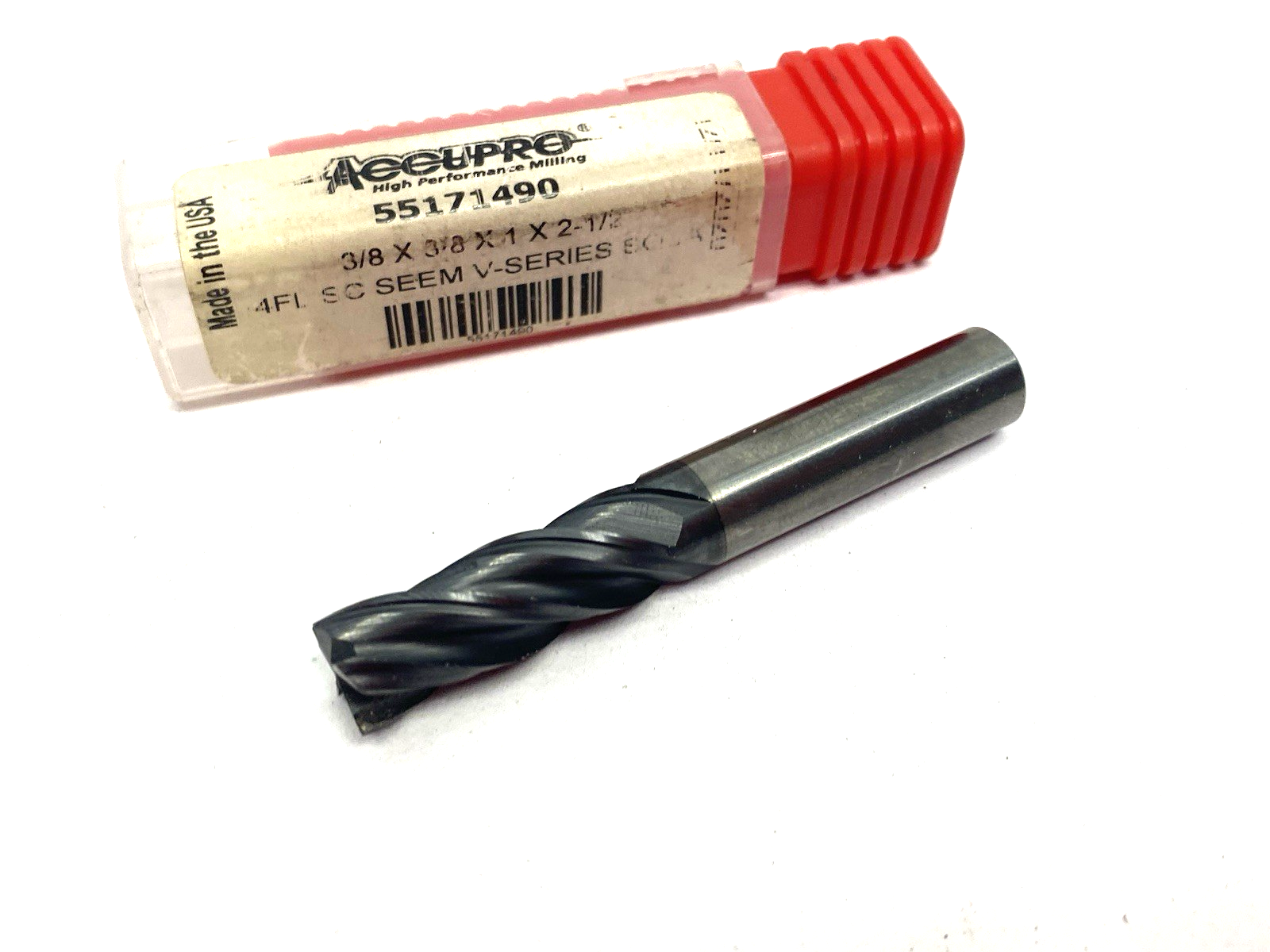 55171490 | Accupro Square End Mill: 3/8" Dia, 1" LOC, 4 Flute, Solid Carbide - Used - Maverick Industrial Sales