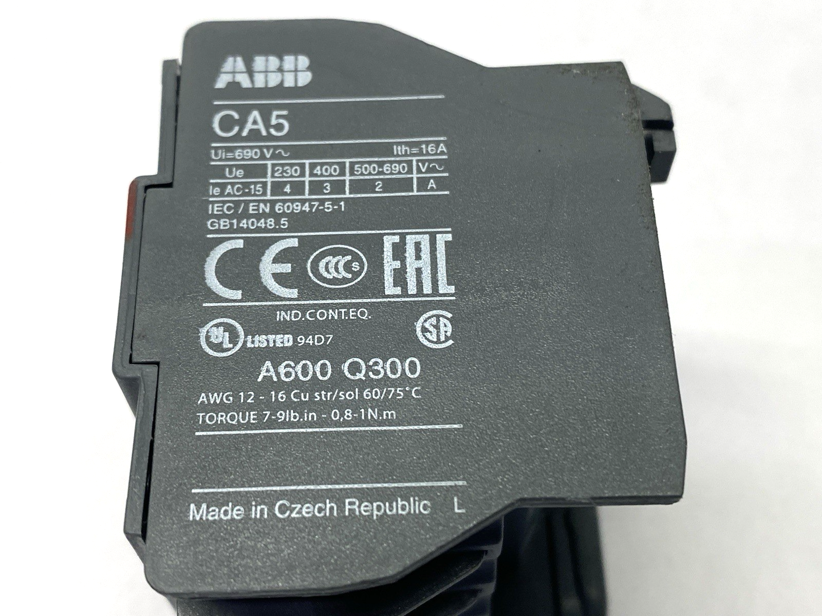 CA5-22E | ABB Auxiliary Contact Block 4-Pole 1SBN010040R1022 - New – Open box - Maverick Industrial Sales