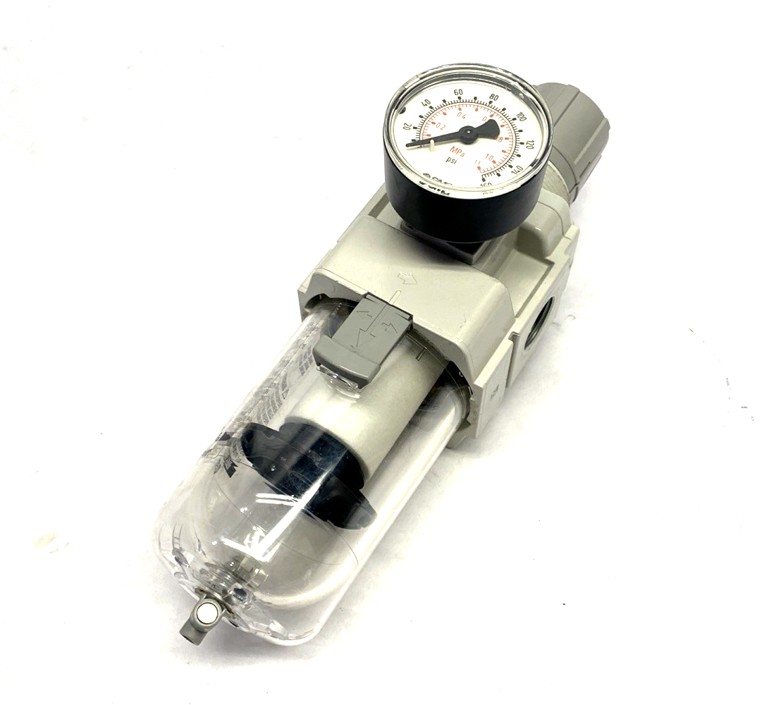 SMC AW40-04-B Pneumatic Filter Regulator w/ Gauge
