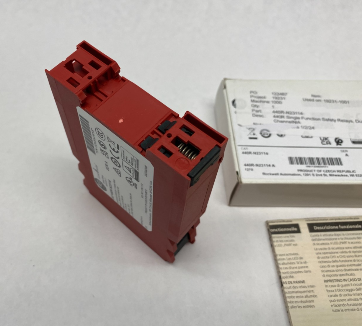 440R-N23114 | Allen Bradley Ser. A Guardmaster Safety Relay MSR126.1T Dual-Channel - New – Open box - Maverick Industrial Sales