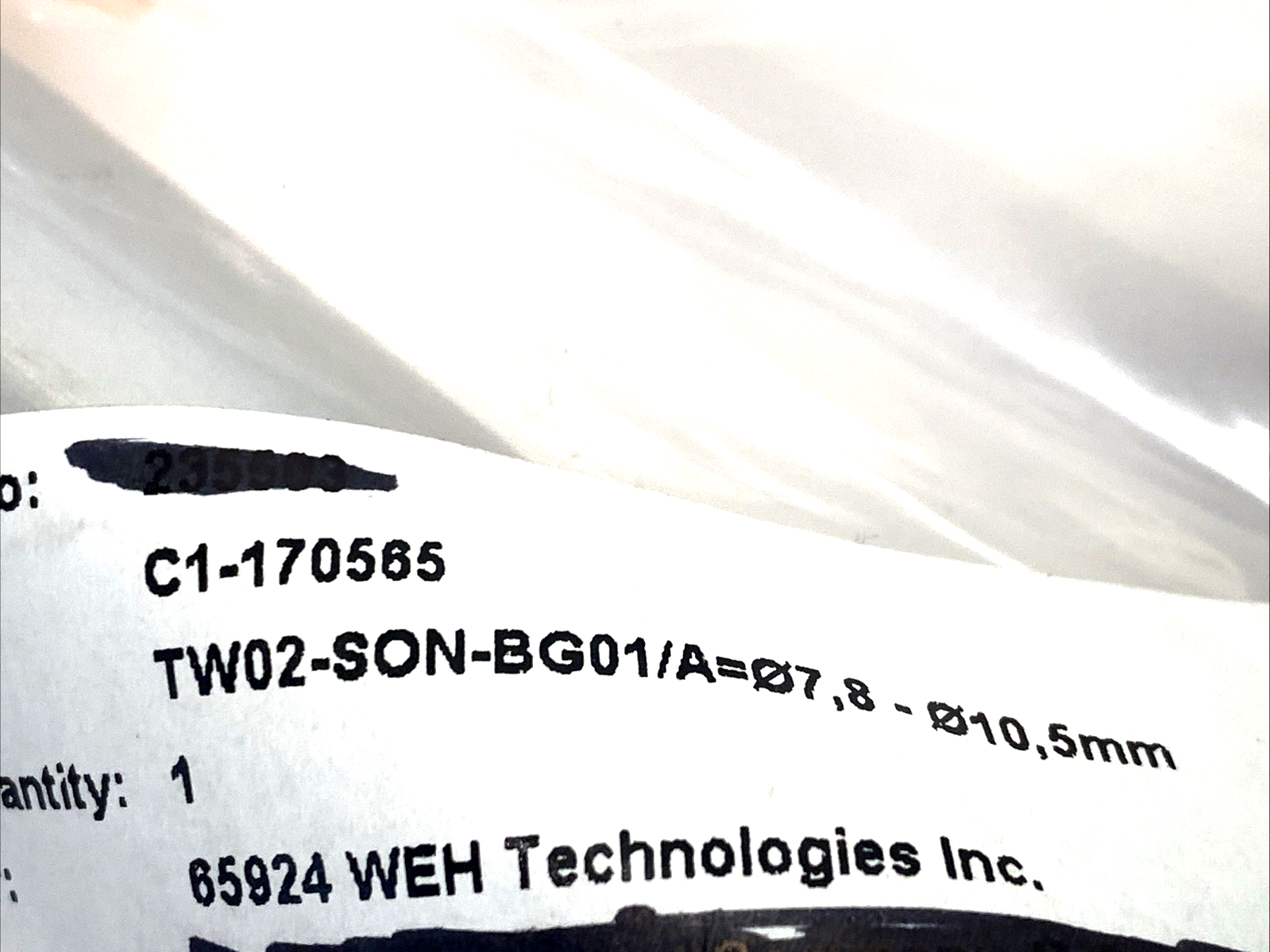 WEH C1-170565 TW02-SON-BG01/A 35bar A=7.8-10.5MM - Maverick Industrial Sales
