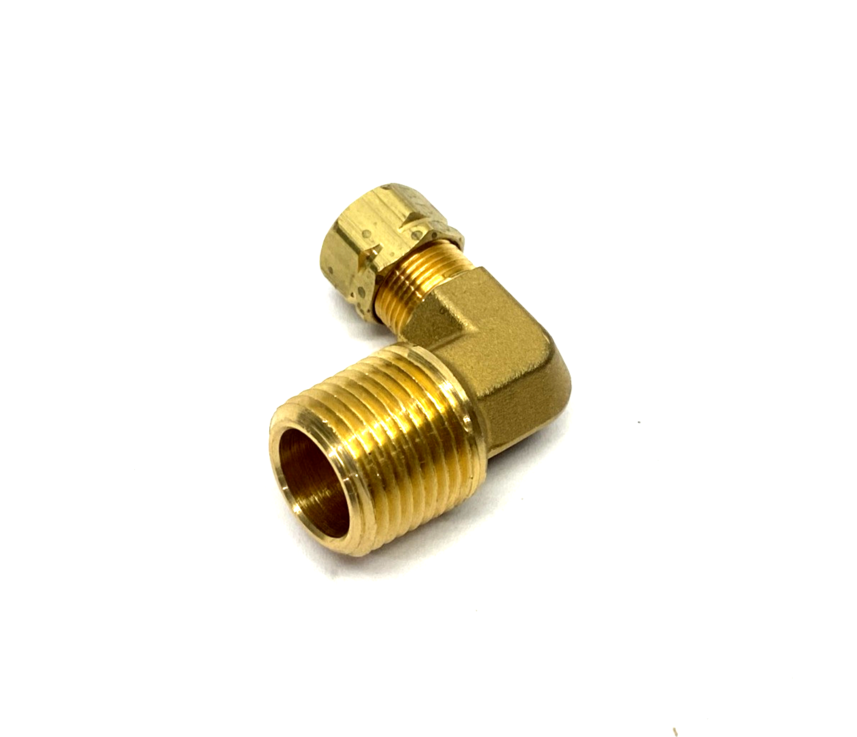 Parker 169CA-6-8 Brass Compression Elbow Fitting 3/8" Tube OD x 1/2" NPT 10-PACK - Maverick Industrial Sales