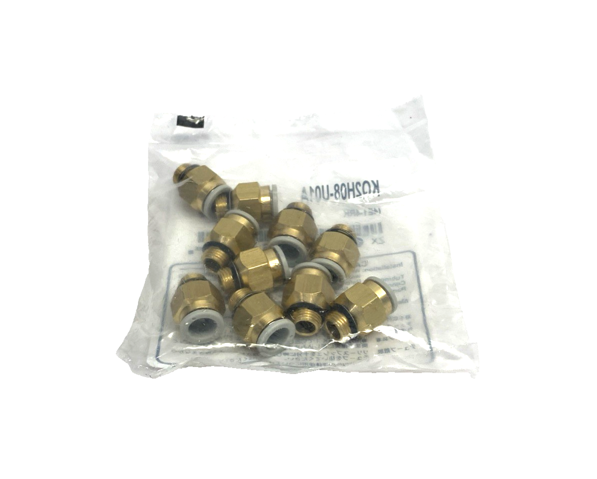 KQ2H08-U01A | SMC Pneumatic One-Touch Fitting 8mm Tube O.D. G 1/8" Port LOT OF 30 - New - Maverick Industrial Sales
