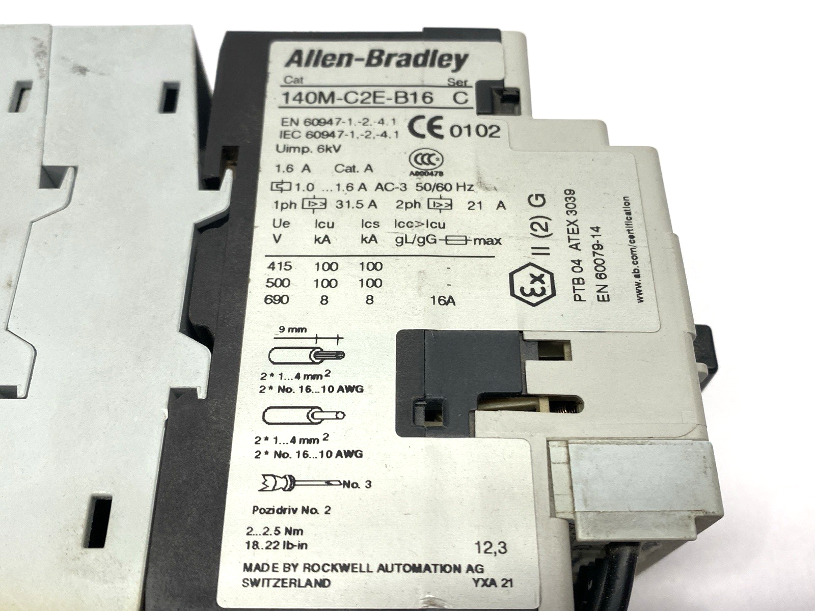 Allen Bradley 190S-ANDJ2-CB16C Ser. B Compact Starter NO DIN RAIL CLIP - Maverick Industrial Sales