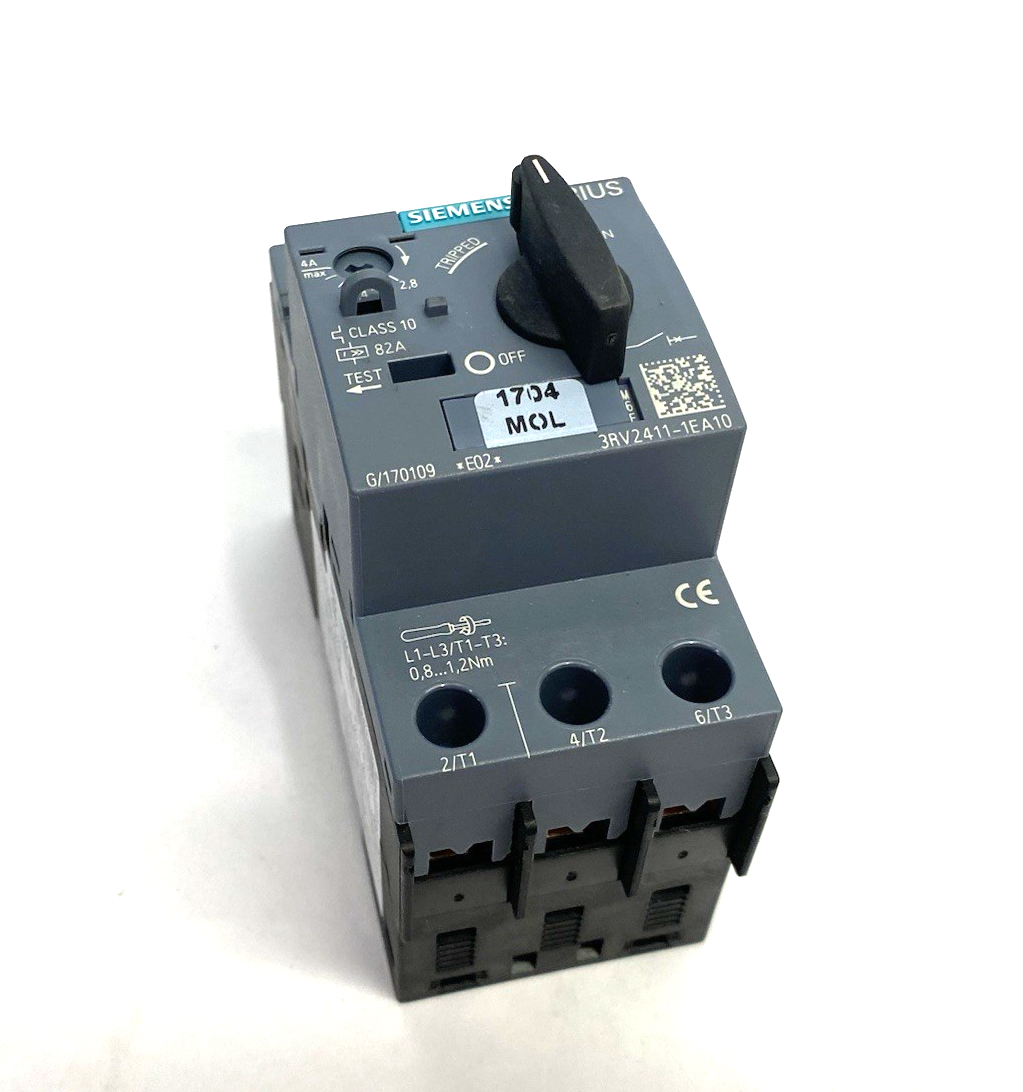 Siemens 3RV2411-1EA10 SIRIUS Motor Protection Circuit Breaker Size S00 - Maverick Industrial Sales