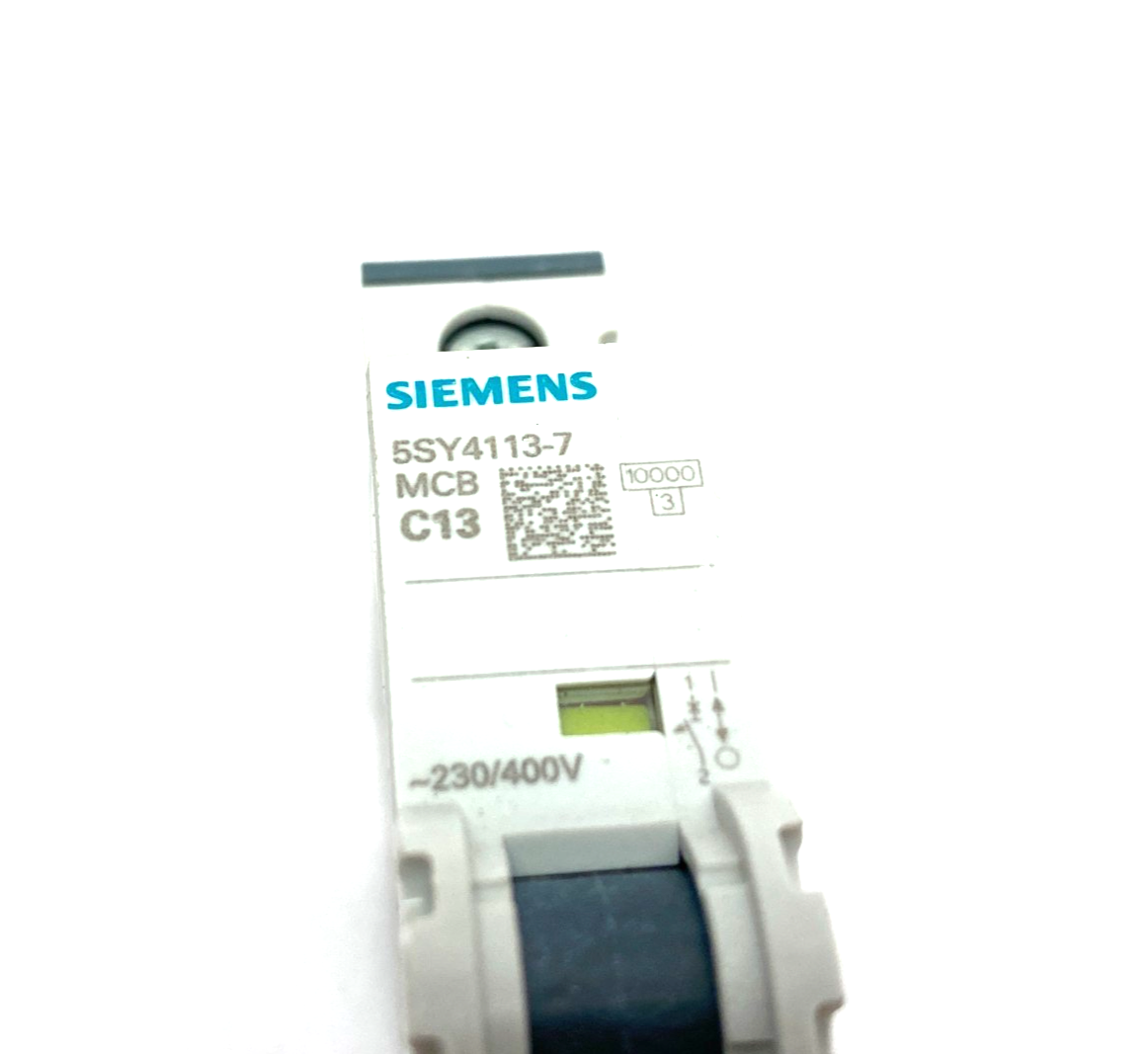 Siemens 5SY4113-7 Miniature Circuit Breaker 1-Pole MCB C13 - Maverick Industrial Sales