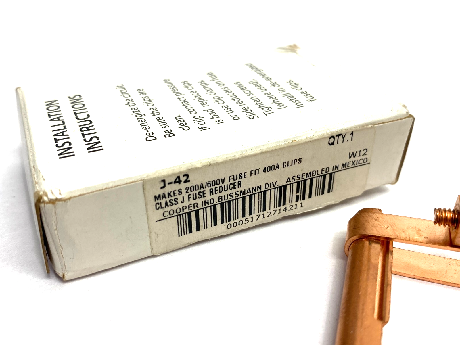Cooper Bussmann J-42 Fuse Reducer Clip Makes 200A 600V Fit 400A BOX OF 1 - Maverick Industrial Sales