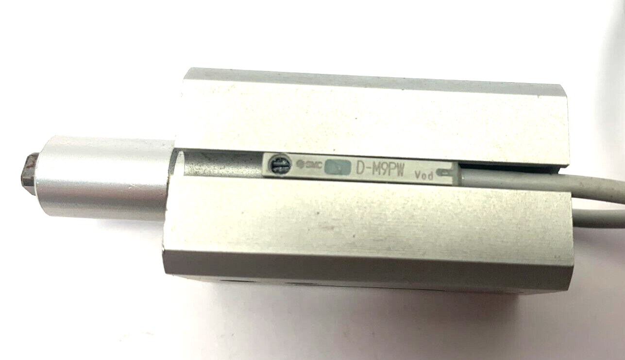 MKB12-10RZ | SMC Rotary Clamp Cylinder w/ 2x SMC D-M9PW Proximity Switch Sensor - Used - Maverick Industrial Sales