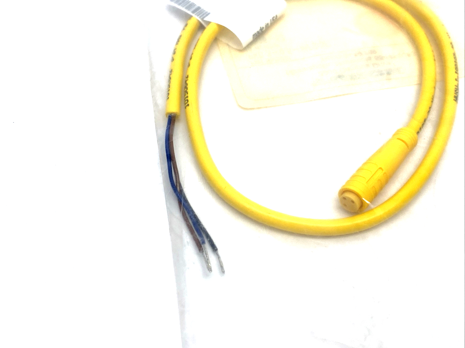 Turck PKG 3-0.5-MFS 3F Single Ended Cordset Snap In Female 3-Pin 0.5m U2516-52 - Maverick Industrial Sales