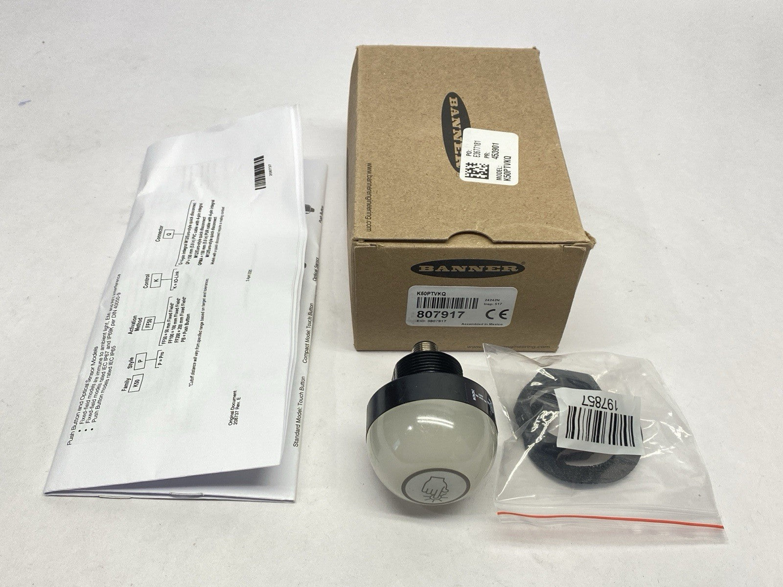 K50PTVKQ | Banner K50 Pro Touch with IO-Link Series RGB Touch Sensor 807917 - New – Open box - Maverick Industrial Sales