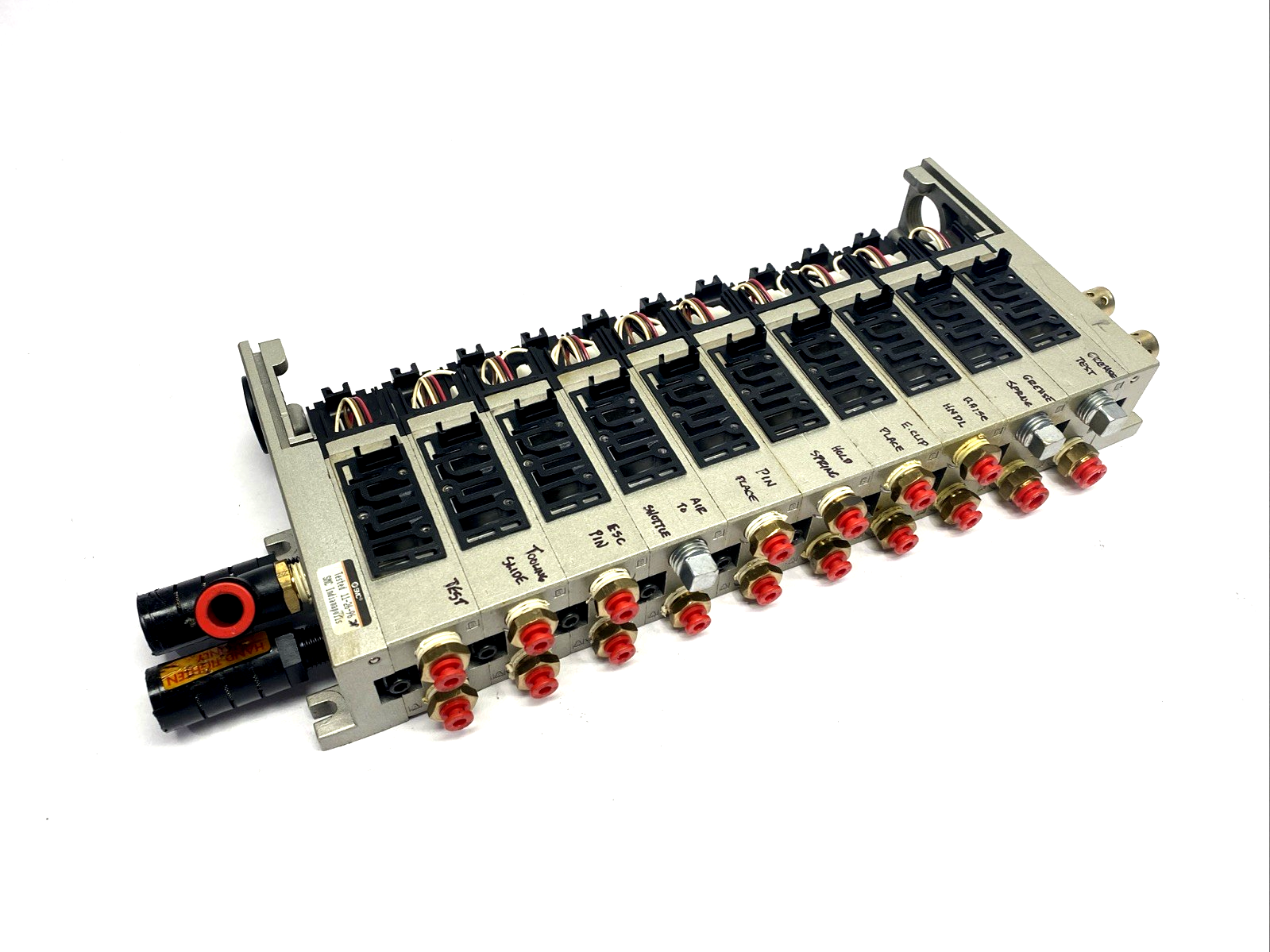 VV5FS2-01T1-101-02T | SMC Solenoid Valve Manifold, 5-Port, 10-Station, 1/4" NPT - Used - Maverick Industrial Sales