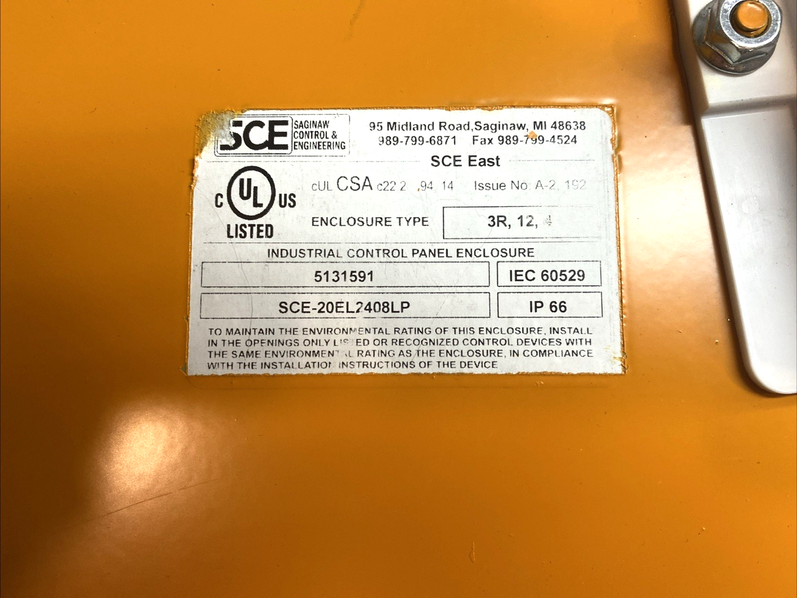 SCE SCE‑20EL2408LP D NEMA 3R/4/12/13 Carbon Steel Enclosure - Used - Maverick Industrial Sales