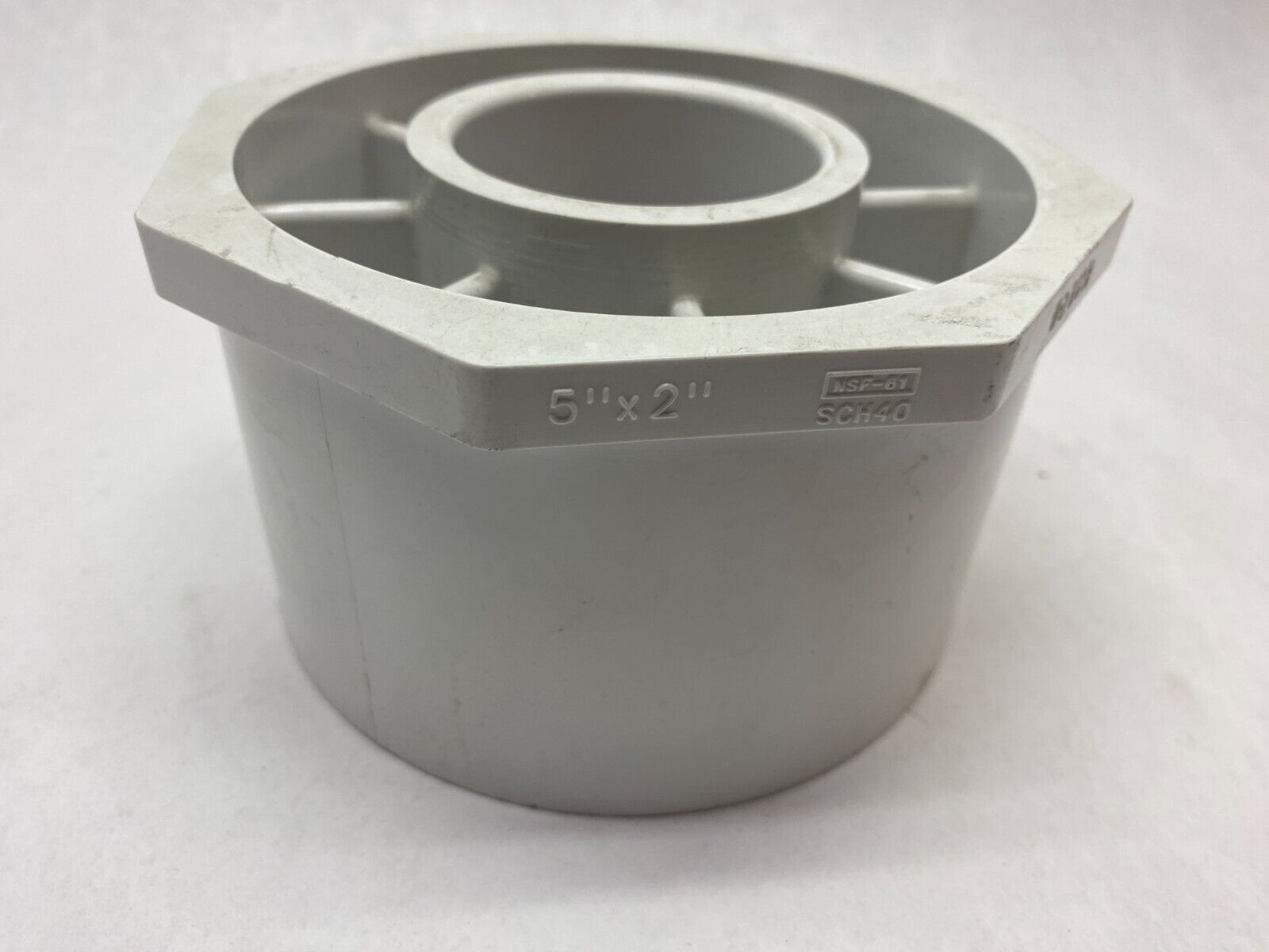 Spears 437-486 Flush Style Reducer Bushing SCH40 5" x 2" PVC White - Maverick Industrial Sales