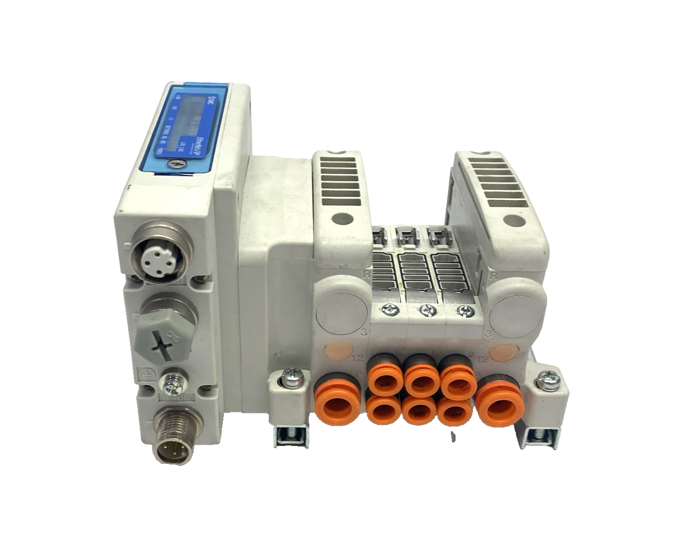 VV5QC11-03N7SEAN-D0S | SMC Pneumatic Solenoid Valve Manifold, 3-Station, 5-Port - Used - Maverick Industrial Sales