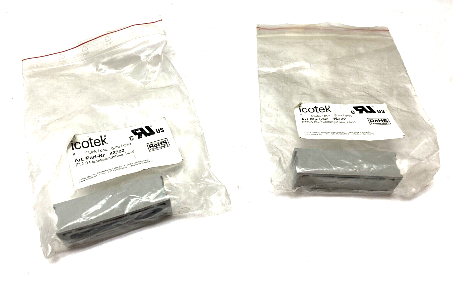 Icotek FT2-0 Cable Grommet For Flat Cables 46202 LOT OF 2 - Maverick Industrial Sales