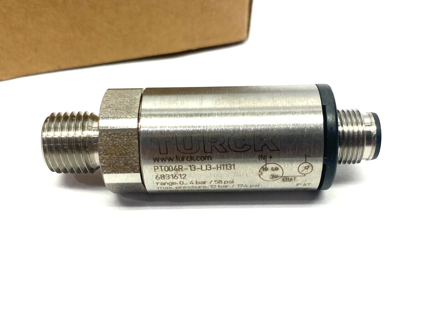 Turck PT004R-13-LI3-H1131 Pressure Transmitter M12 3-Pin Stainless Steel 6831612 - Maverick Industrial Sales