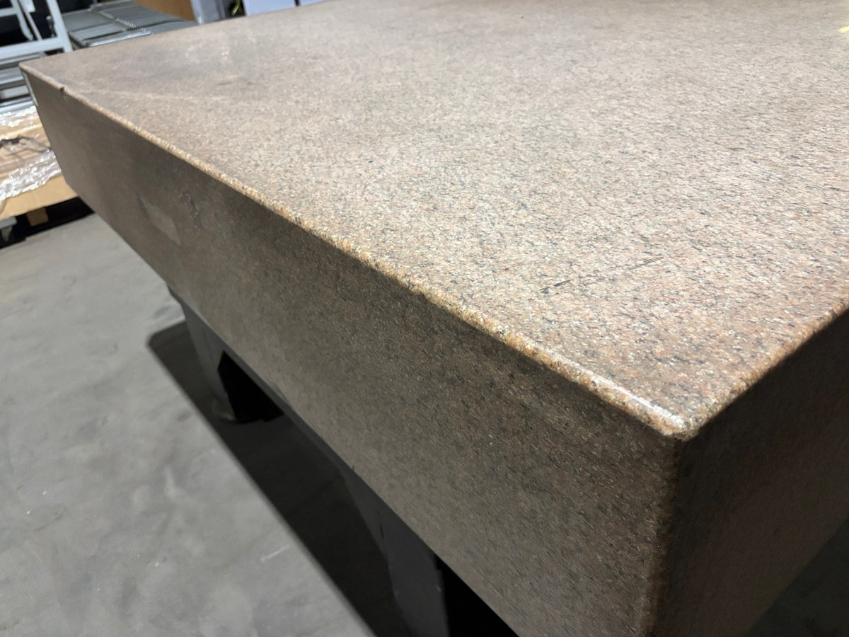Pink Granite Stone Surface Plate Inspection QC Table, 72" x 48" x 12" - Maverick Industrial Sales
