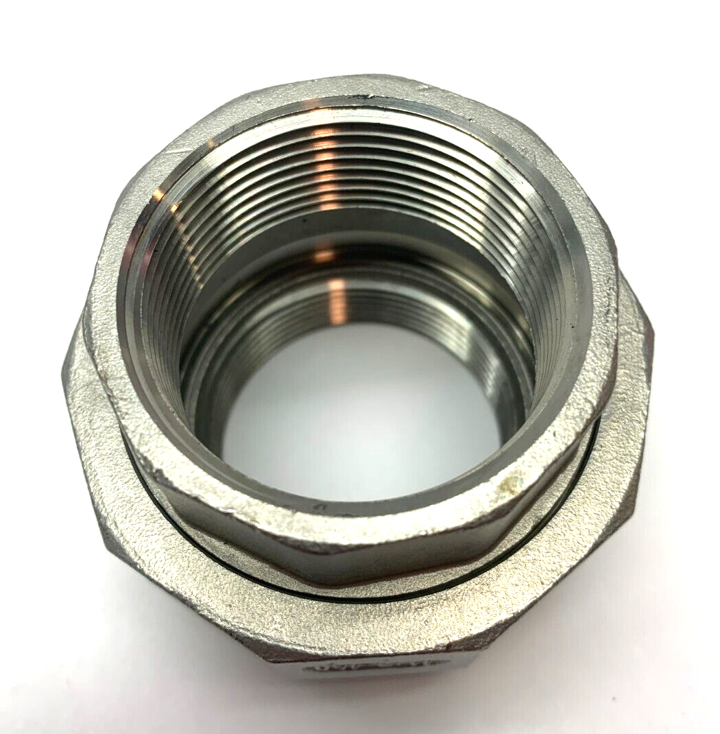 1 1/2"-150 Hex Union Coupling Pipe Fitting Female Thread 304 - Maverick Industrial Sales