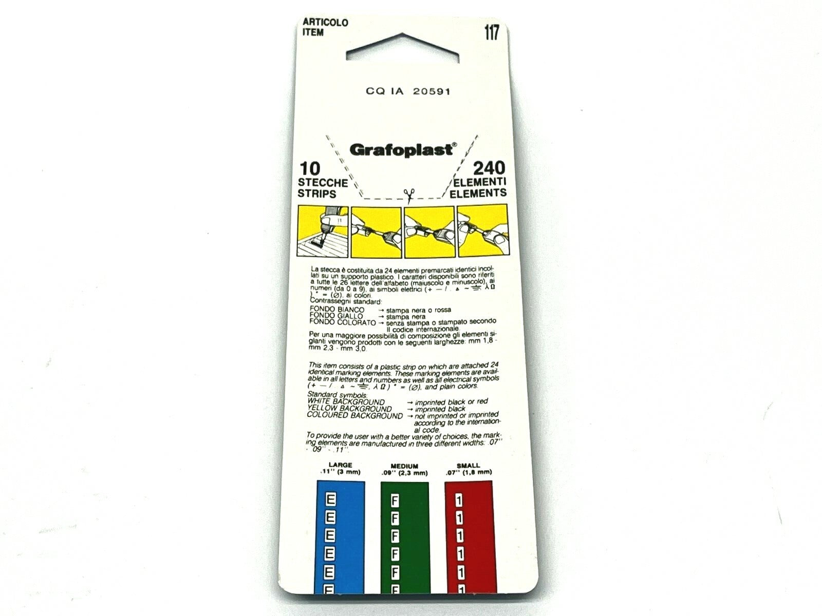Grafoplast 117P80BY Trasp System Wire Markers + Black on Yellow 10 Strips - Maverick Industrial Sales