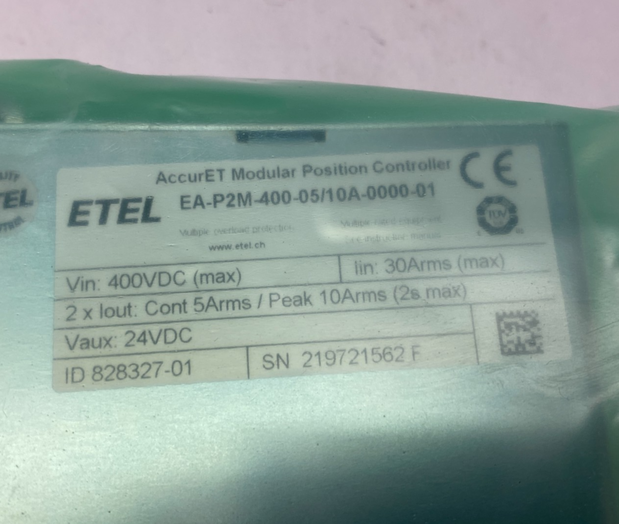ETEL EA-P2M-400-05/10A-0000-01 AccurET Modular Position Controller 828327-01 - Maverick Industrial Sales