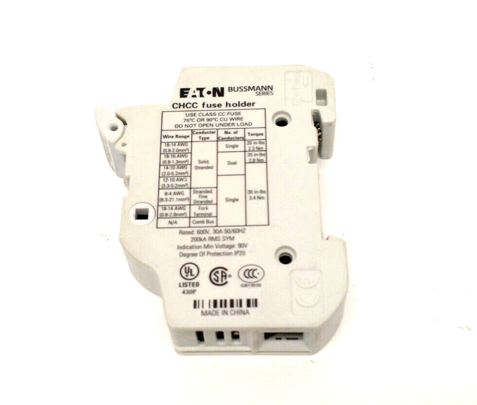Eaton Bussmann CHCC1DIU Modular Fuse Holder w/ Indicator 1P 30A - Maverick Industrial Sales