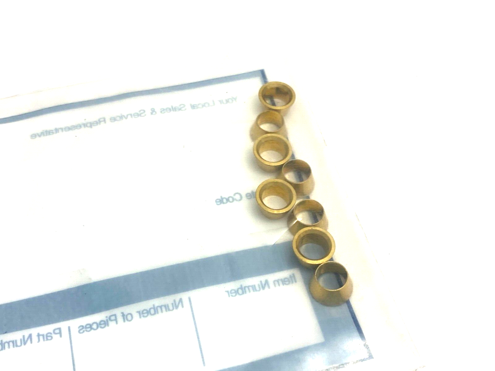 Swagelok B-403-1 Brass Front Ferrule for 1/4" Tube PKG OF 8 - Maverick Industrial Sales