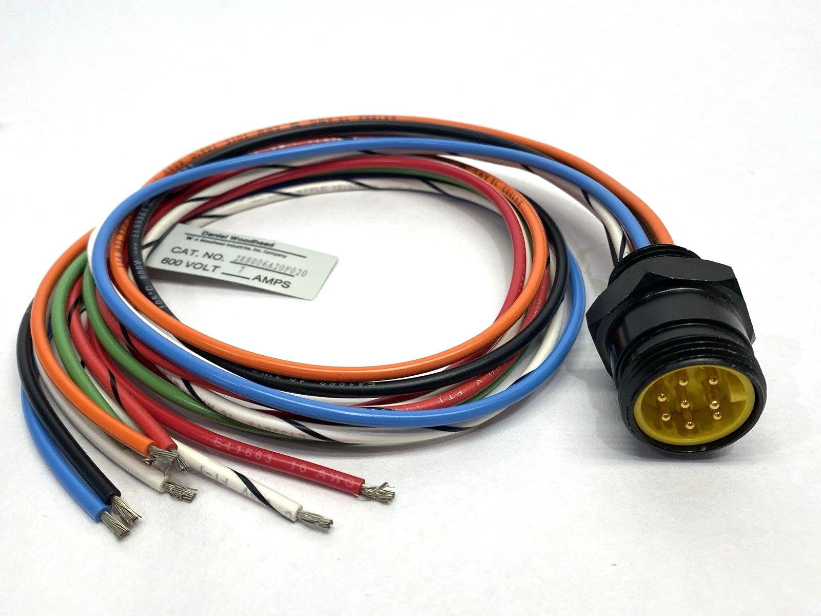 Brad Harrison Woodhead 2R8006A20F020 Mini-Change Receptacle 8P Male Straight 2' - Maverick Industrial Sales
