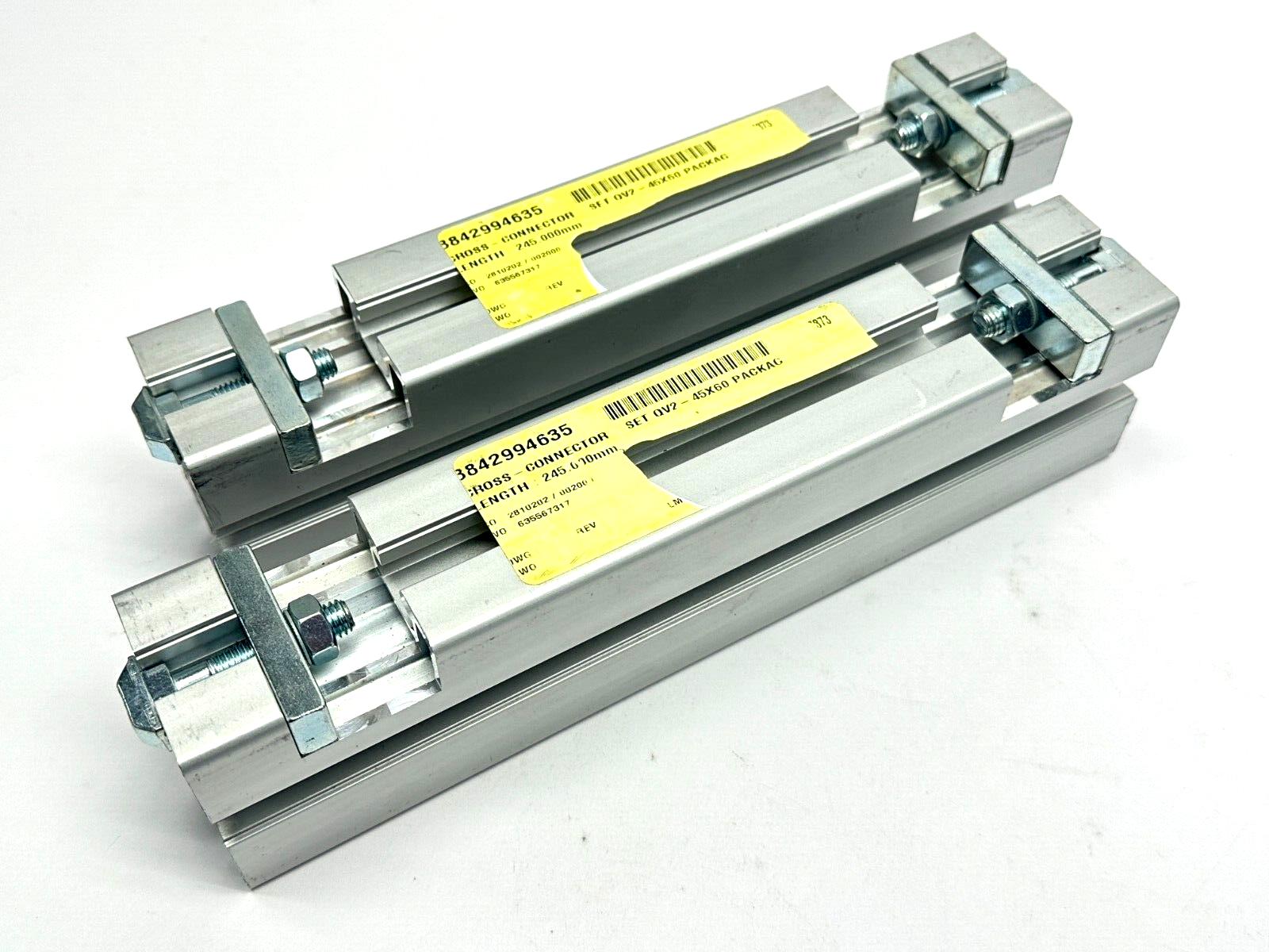 Bosch Rexroth 3842994635 Cross Connector QV2 45X60 245mm LOT OF 2 - Maverick Industrial Sales