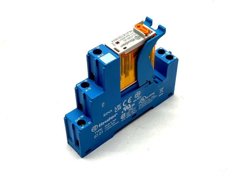 Finder 97.01 Relay Base w/ 46.61.8.120.0054 Relay 120VAC 16A - Maverick Industrial Sales