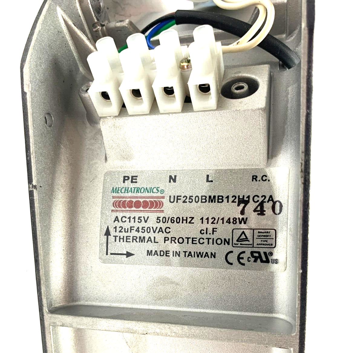 Mechatronics UF250BMB12H1C2A Axial Fan w/ Thermal Protection AC115V - Maverick Industrial Sales