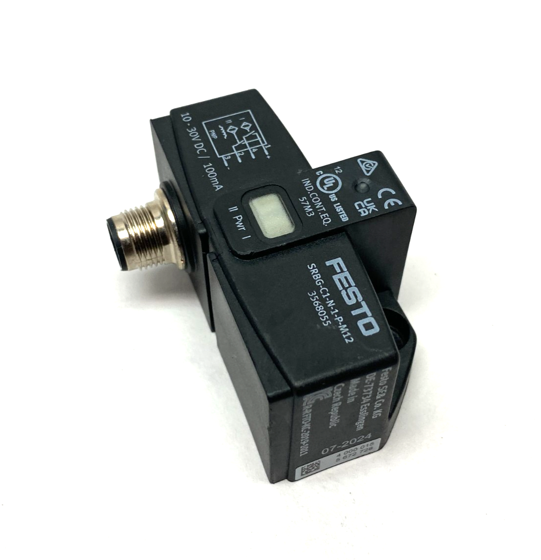 SRBG-C1-N-1-P-M12 | Festo Inductive Sensorbox, Angular PNP N/O Contact, 3568055 - Used - Maverick Industrial Sales