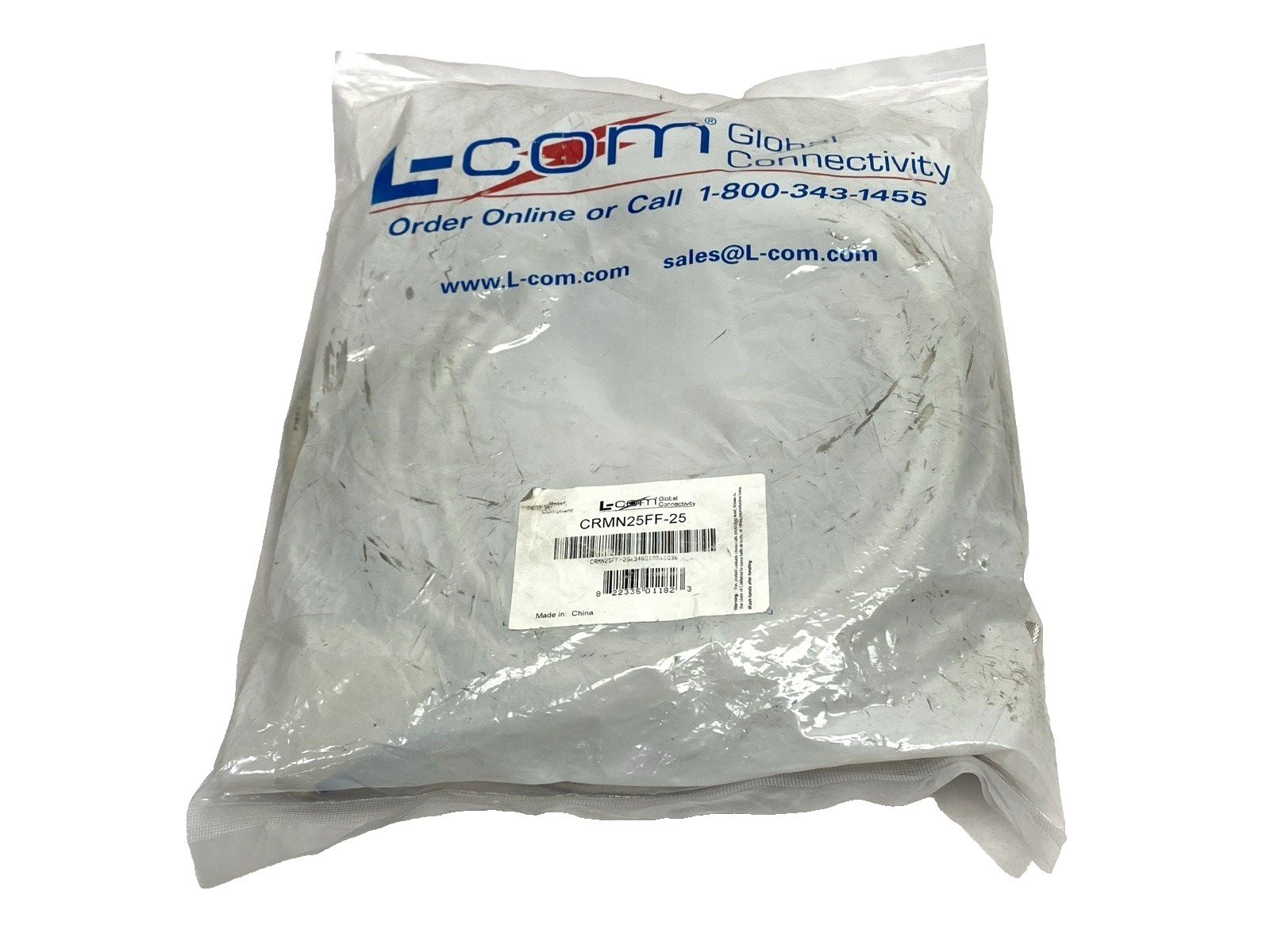L-Com CRMN25FF-25 Double-Ended Female D-Sub Cable Assembly DB25 Gray - Maverick Industrial Sales