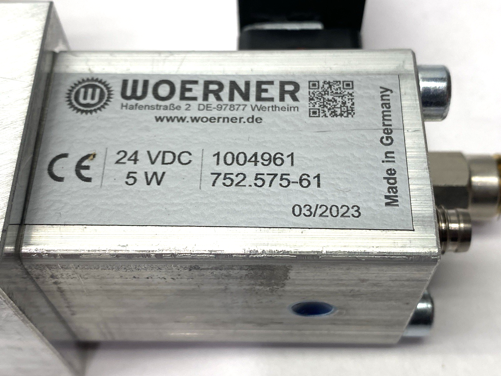 Woerner 1004961 Pneumatic Lubricating Unit 24VDC 5W 752.575-61 - Maverick Industrial Sales