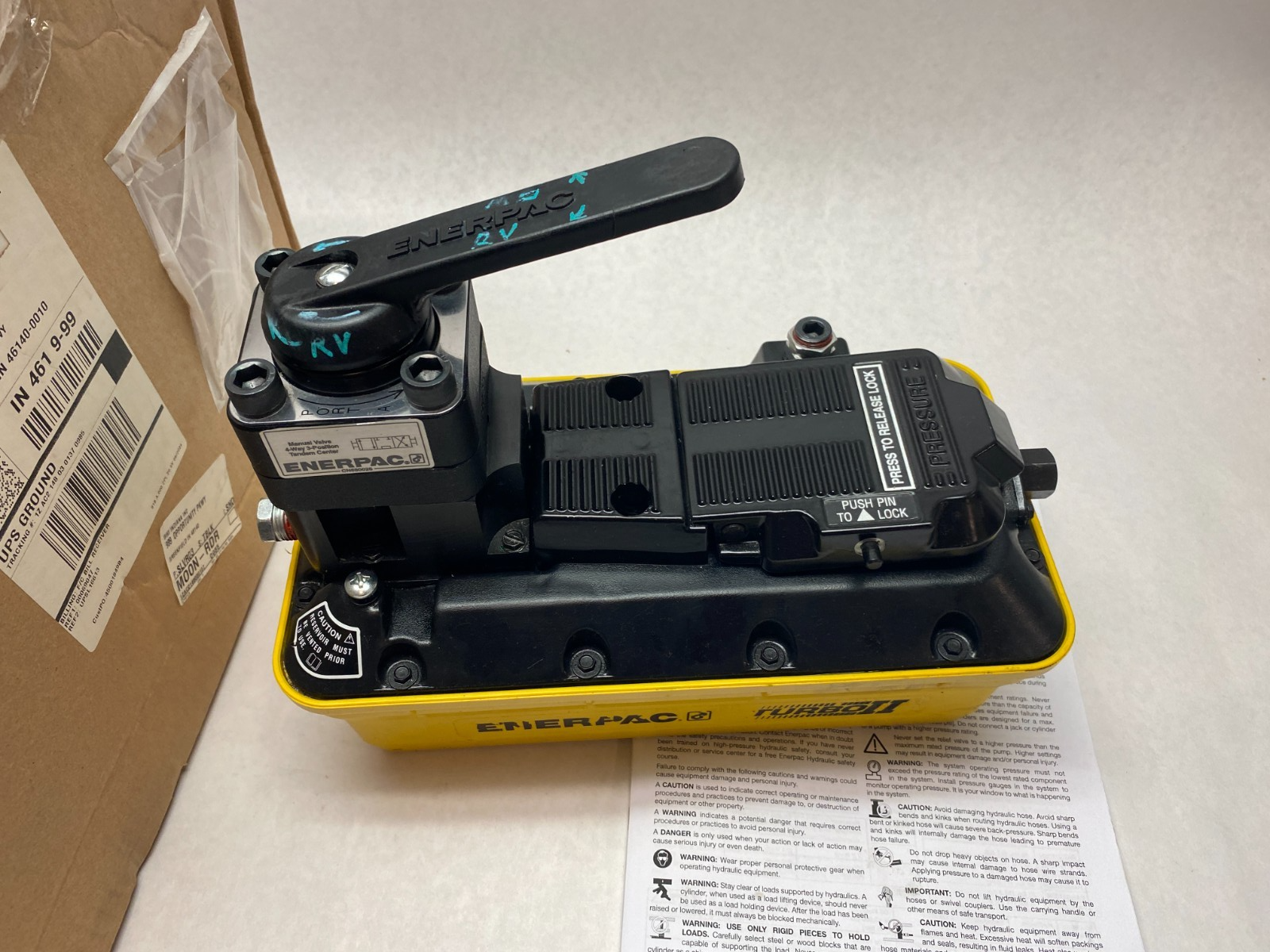 Enerpac PAMG1402N Turbo II Air Hydraulic Pump 4/3 Manual Valve - Maverick Industrial Sales