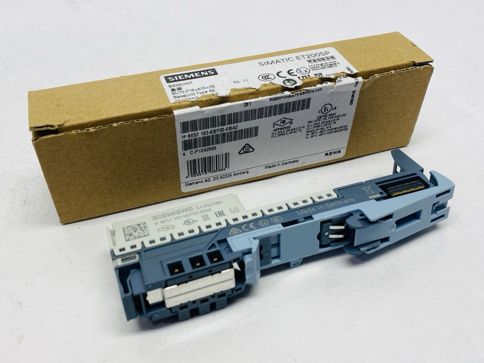 Siemens 6ES7 193-6BP20-0BA0 SIMATIC ET 200SP Base Unit BU15-P16+A10+2B - Maverick Industrial Sales