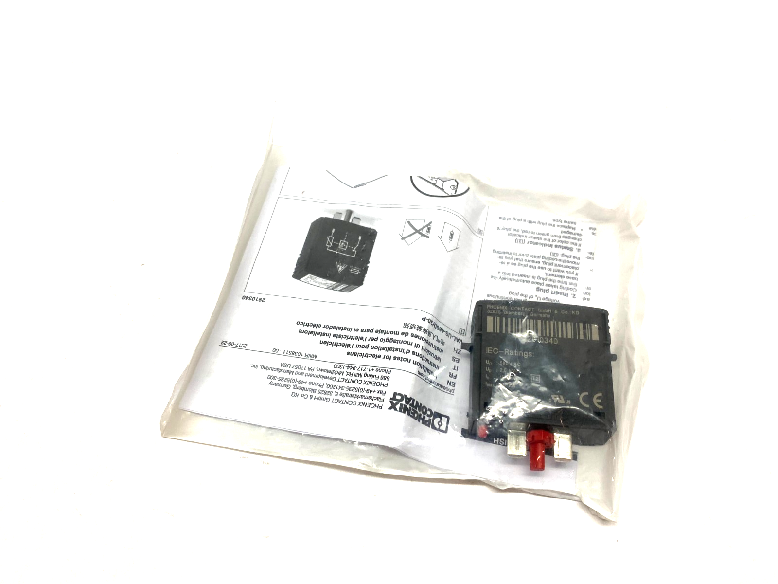 Phoenix Contact VAL-US-480D/30-P Type 1 Surge Protection Plug 2910340 - Maverick Industrial Sales