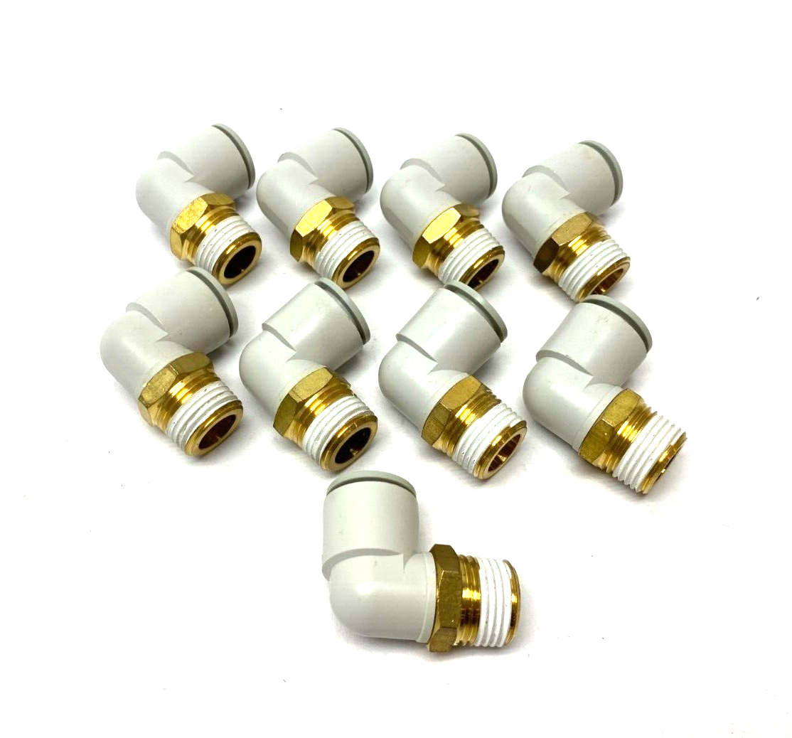 SMC KQ2L16-04AS Pneumatic Elbow Fitting Male 1/2" BSPT 16mm Tube LOT OF 9 - Maverick Industrial Sales