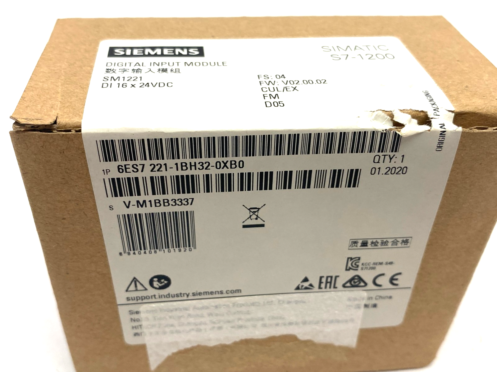 Siemens 6ES7 221-1BH32-0XB0 SIMATIC S7-1200 Digital Input Module, DI 16x24VDC - Maverick Industrial Sales