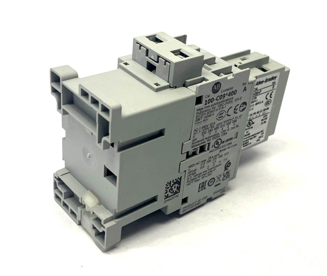 Allen Bradley 100-C09D400 Ser. A IEC 9A Contactor 100-F Auxiliary - Maverick Industrial Sales