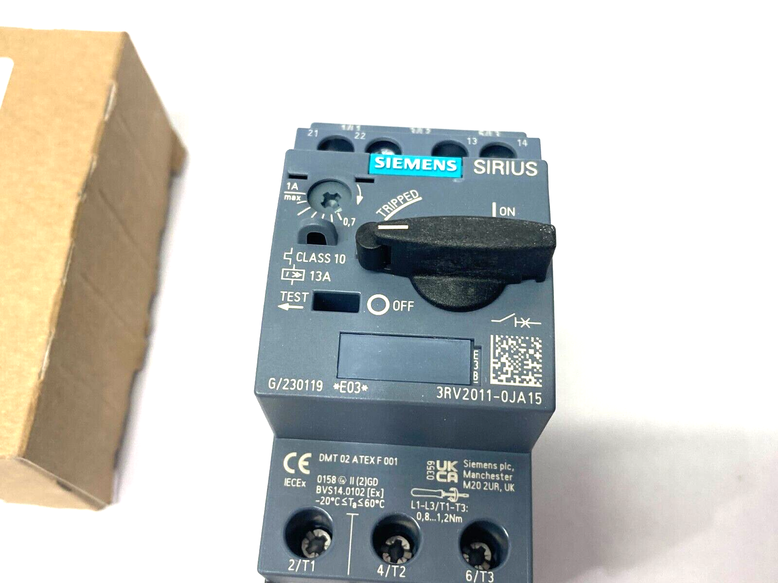 Siemens 3RV2011-0JA15 SIRIUS Motor Protection Circuit Breaker 0.7-1.0A - Maverick Industrial Sales
