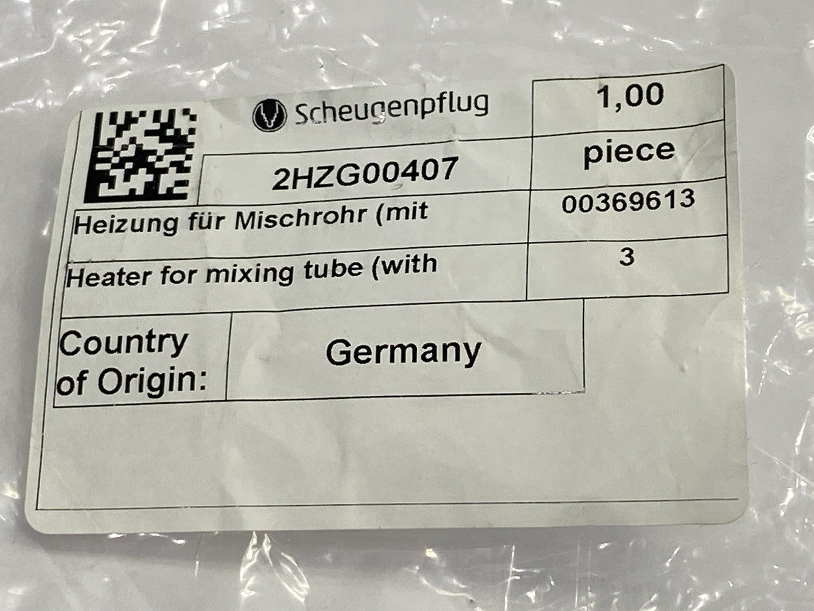 2HZG00407 | Scheugenpflug Heater For Mixing Tube - New Other - Maverick Industrial Sales