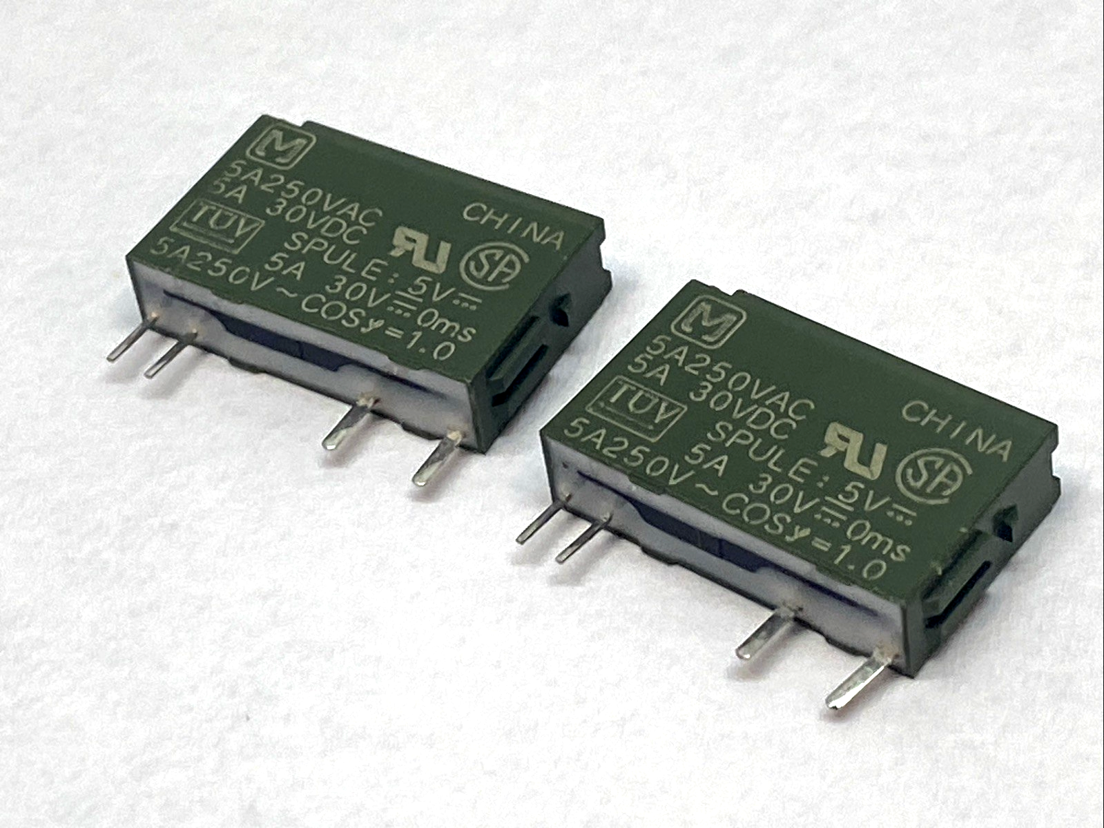 PA1a-5V | Matsushita Slim Power Relay 5VDC Coil 250VAC PCB LOT OF 2 - Used - Maverick Industrial Sales