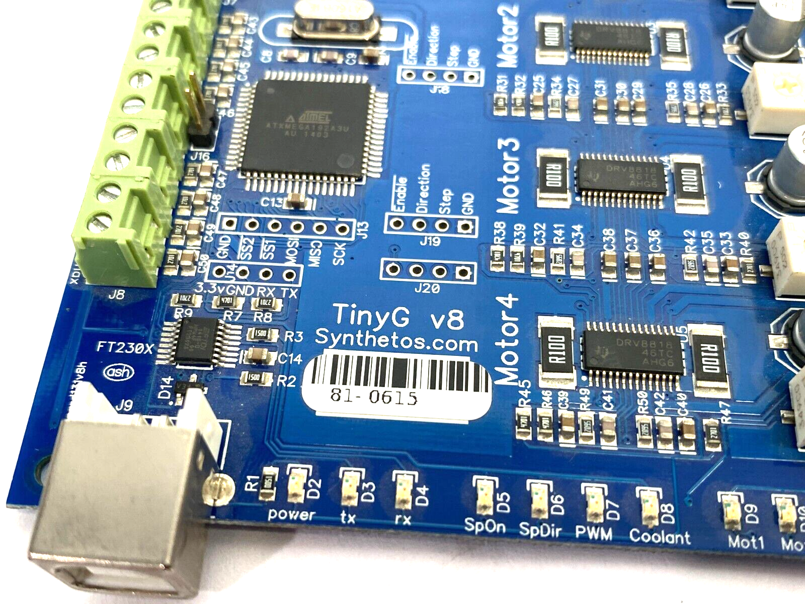 Synthetos 81-0615 TinyG v8 Quadruple Motor Control Card board131v8h - Maverick Industrial Sales
