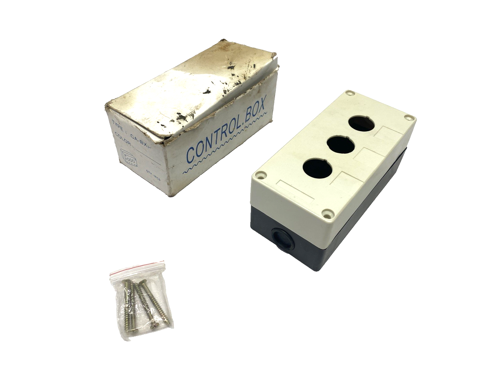 Suns International CA-BX3 White 22mm 3-Pushbutton Enclosure 65mm x 72mm - Maverick Industrial Sales