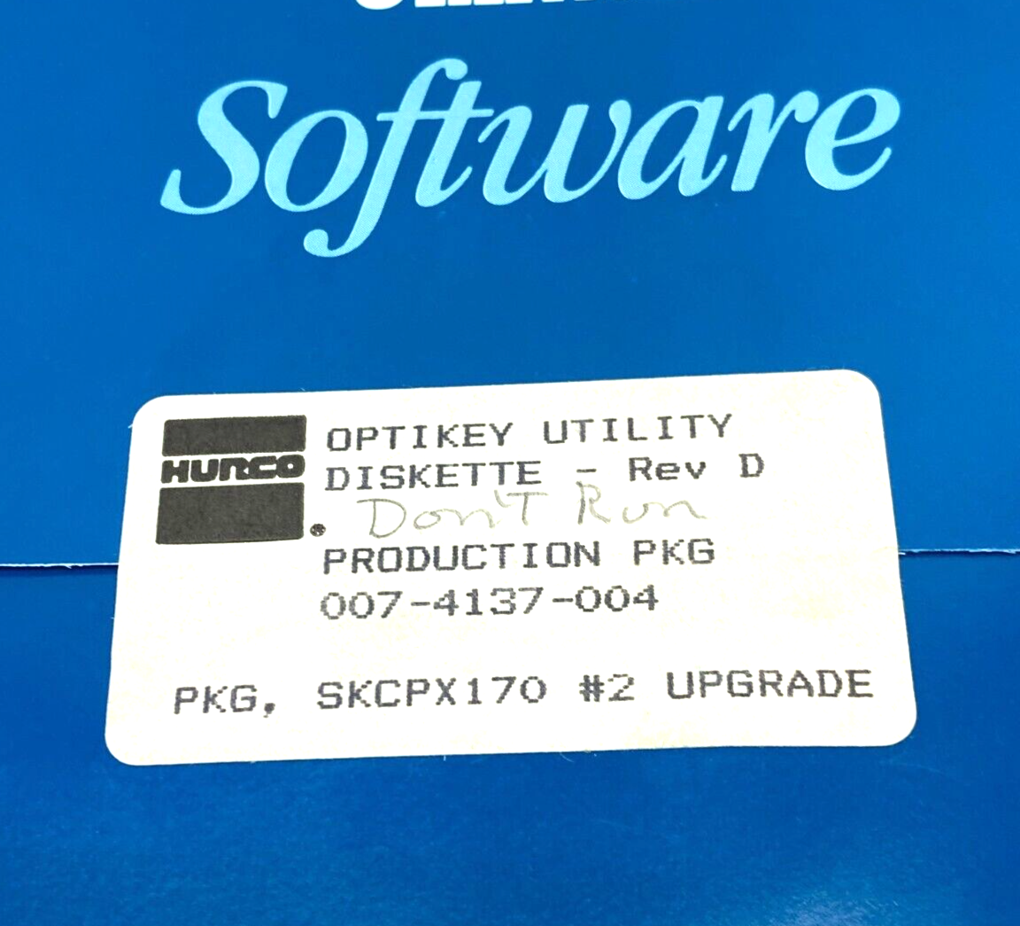 Hurco Ultimax 007-4137-004 Rev. D Opitkey Utility Diskette Production Pkg - Maverick Industrial Sales