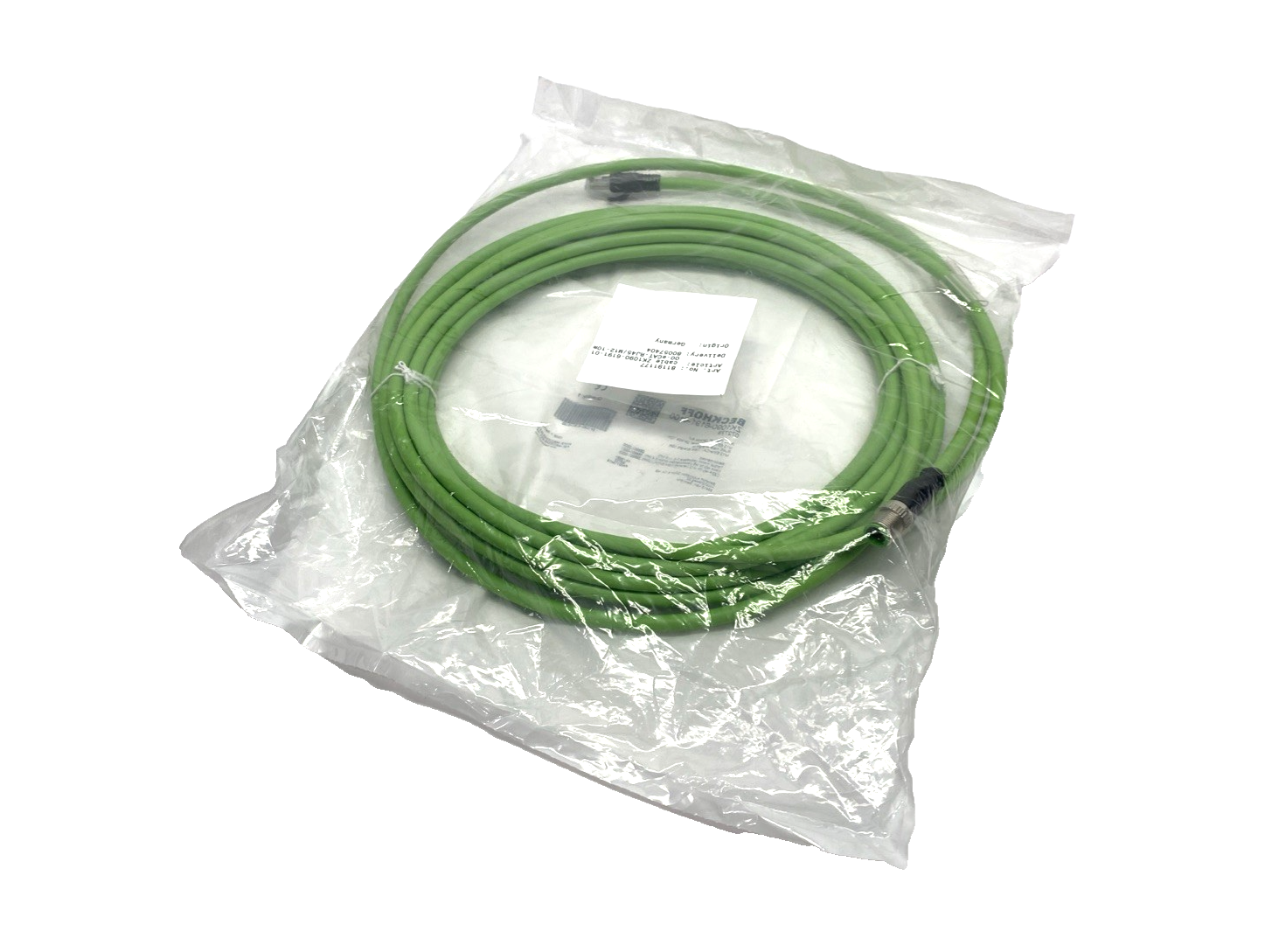 Beckhoff ZK1090-6191-0100 EtherCAT Cable M12 Male 4-Pin to RJ45 10m 072773 - Maverick Industrial Sales