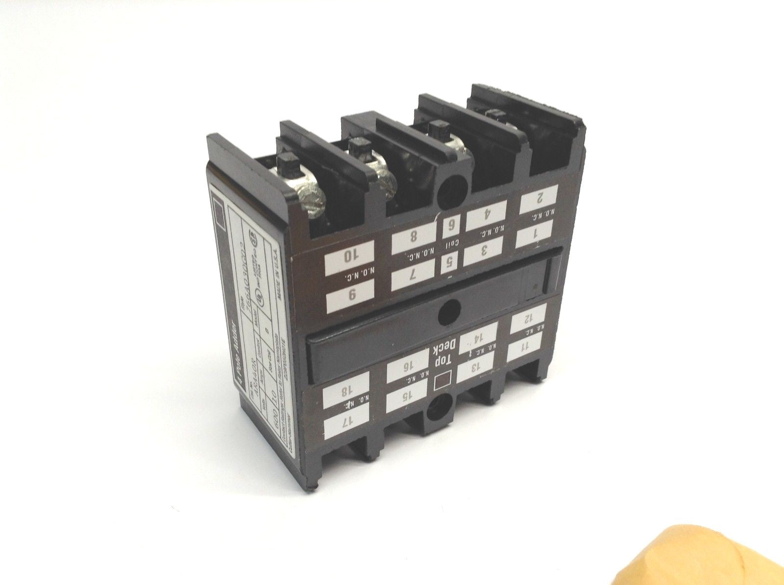 Cutler Hammer ARA40R 600V 10A Contact 4 Pole Adder 766A030G02 Model B - Maverick Industrial Sales