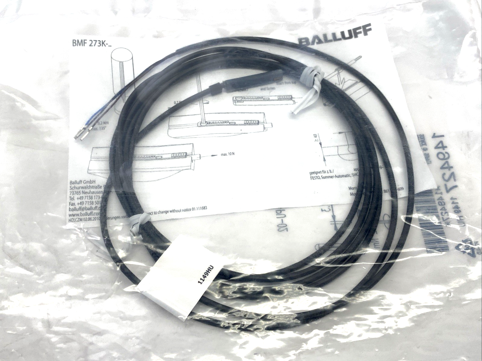 BMF002K | Balluff Magnetic Cylinder Sensor BMF 273K-PS-C-2A-PU-02 - New - Maverick Industrial Sales